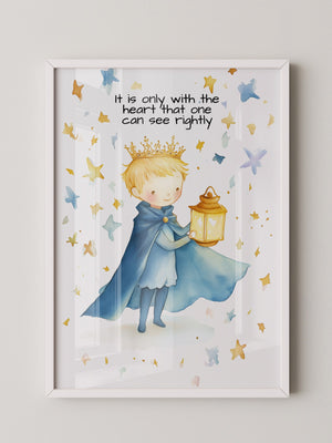 Kleiner Prinz Laterne Aquarell