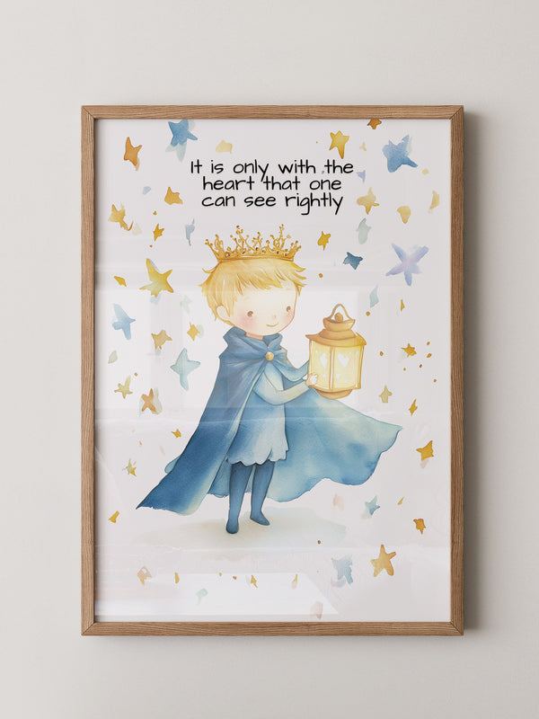 Kleiner Prinz Laterne Aquarell