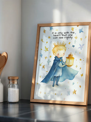 Kleiner Prinz Laterne Aquarell