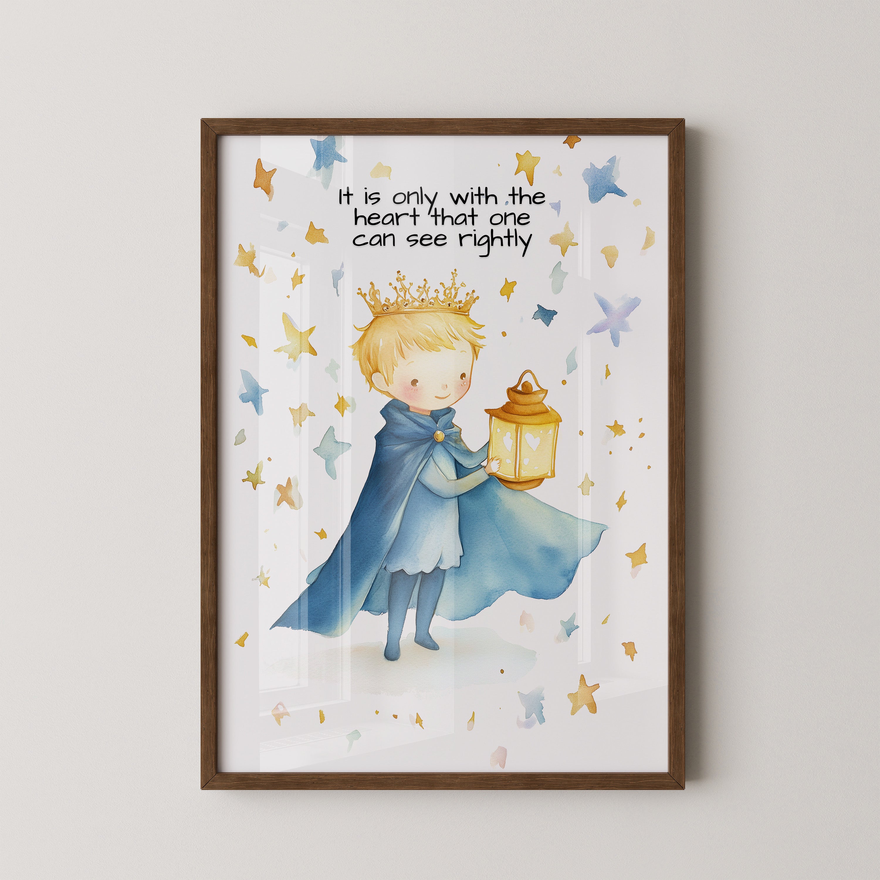 Kleiner Prinz Laterne Aquarell