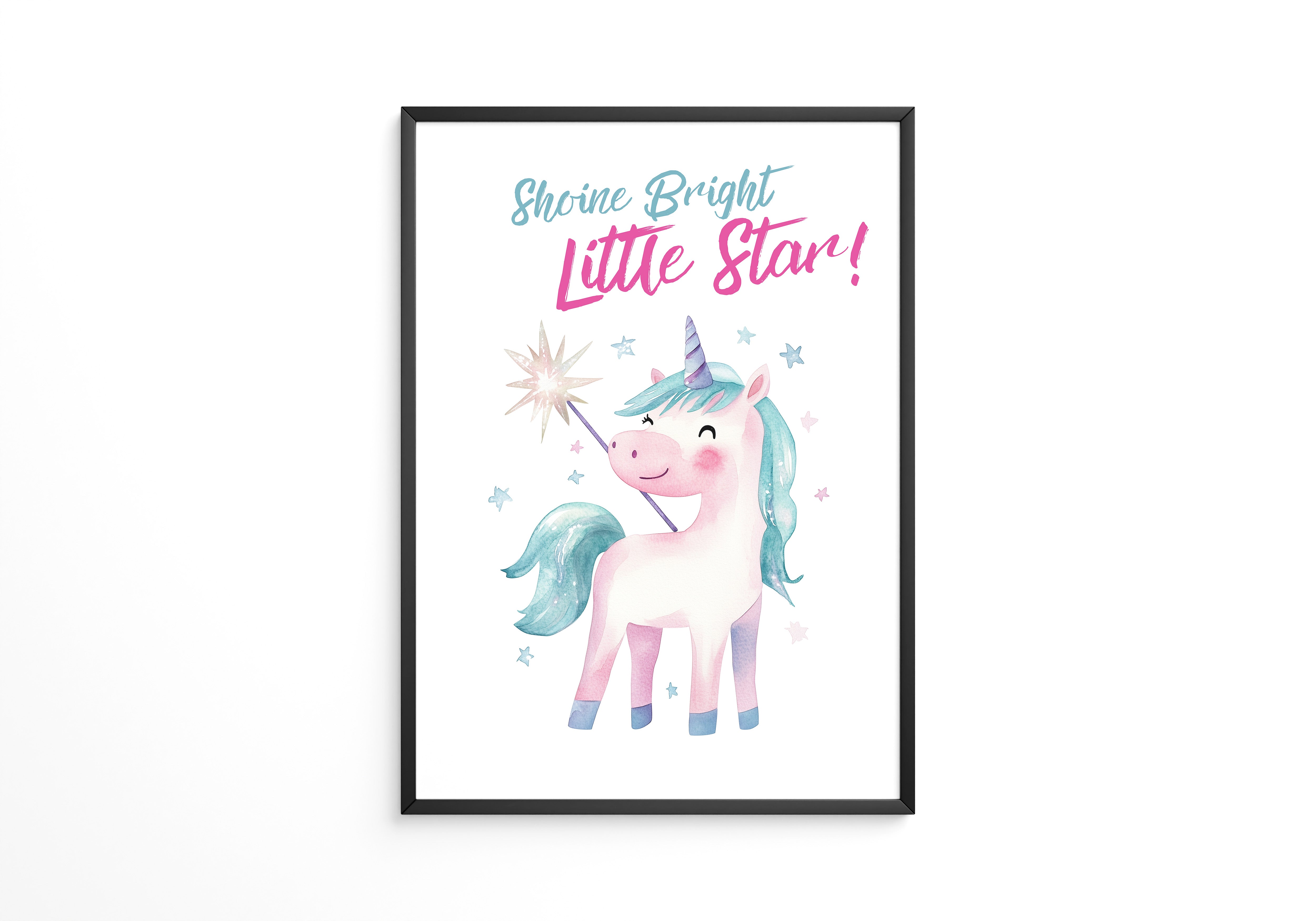 Einhorn Aquarell Zauberstern