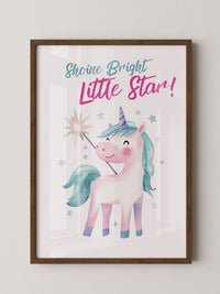 Einhorn Aquarell Zauberstern