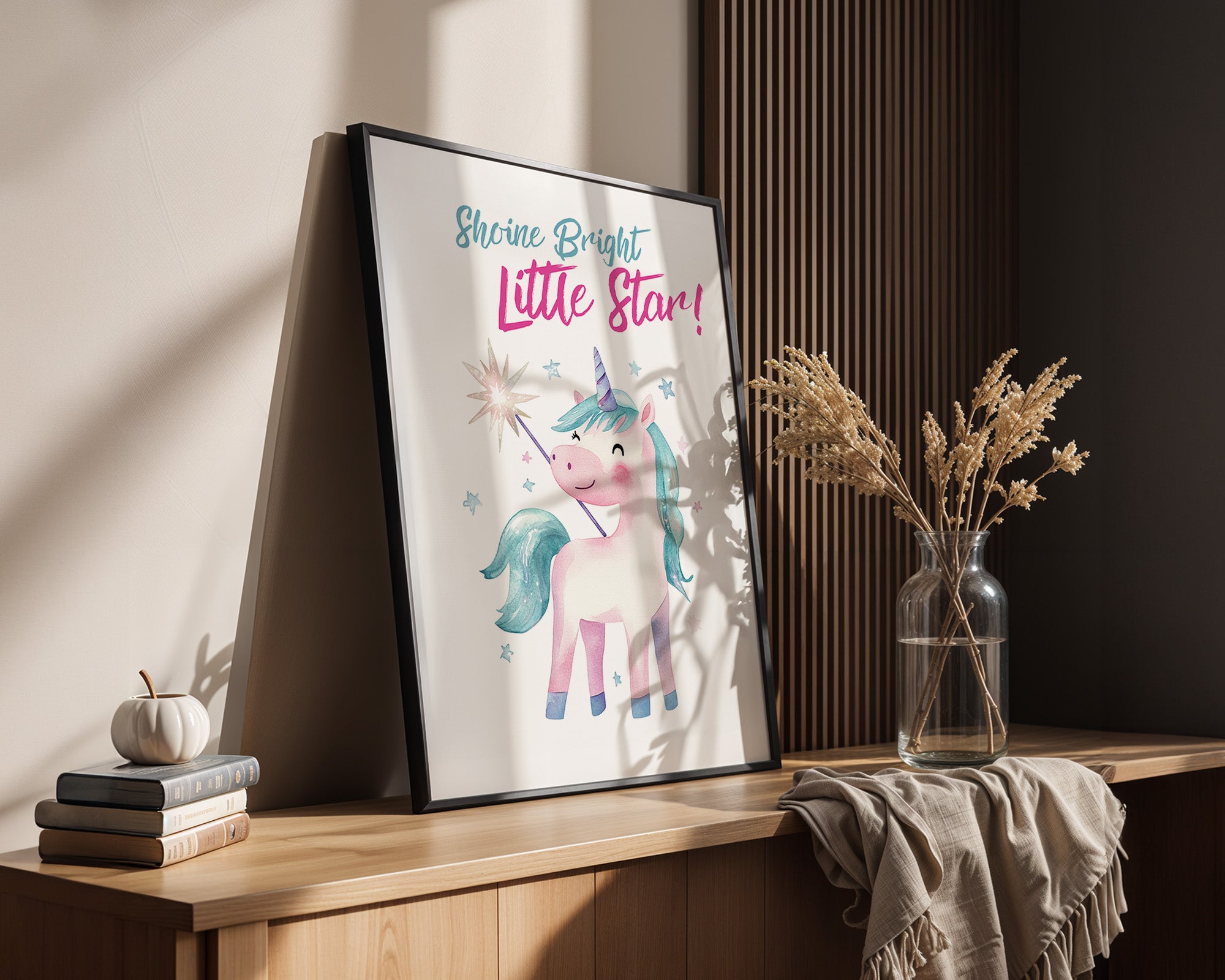 Einhorn Aquarell Zauberstern