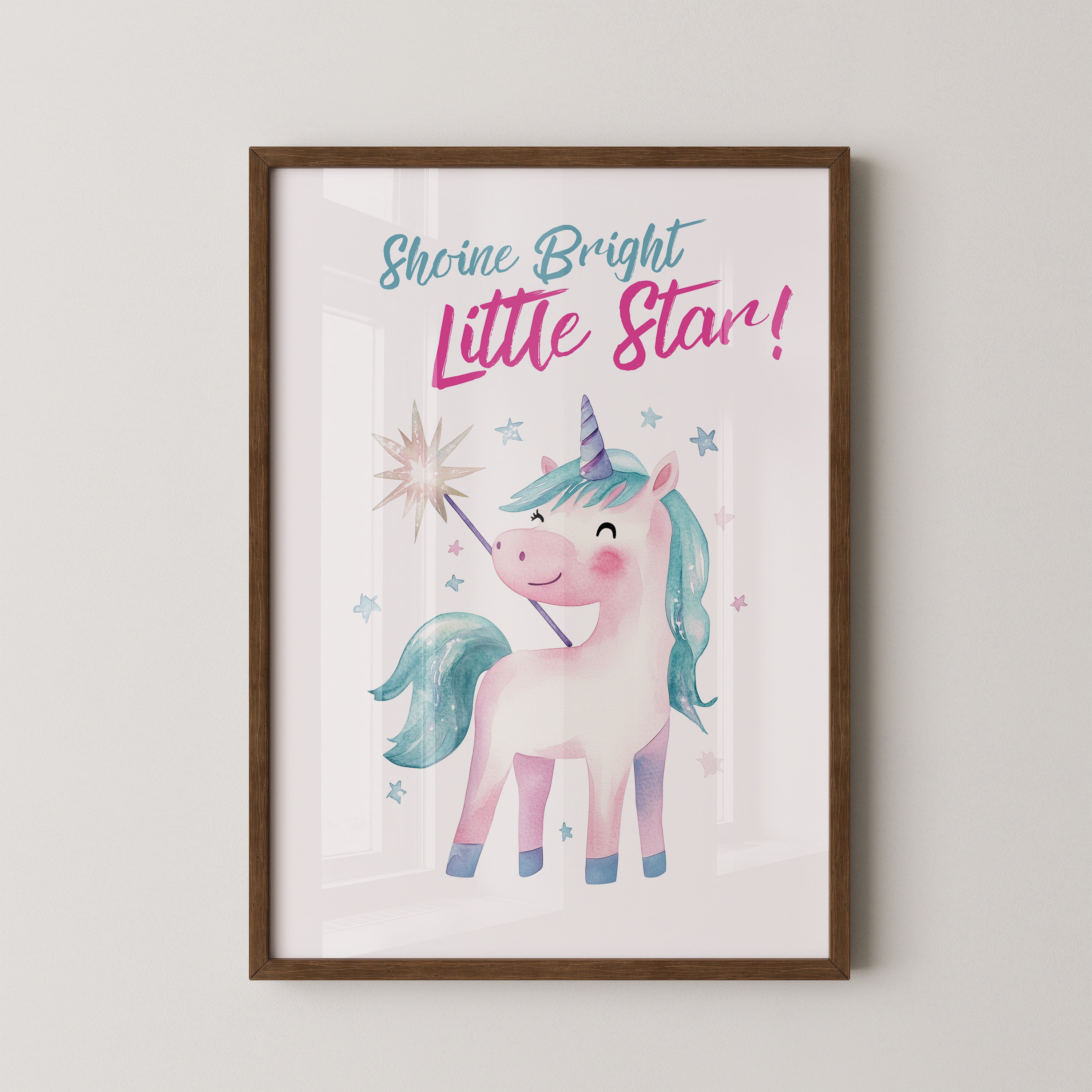 Einhorn Aquarell Zauberstern