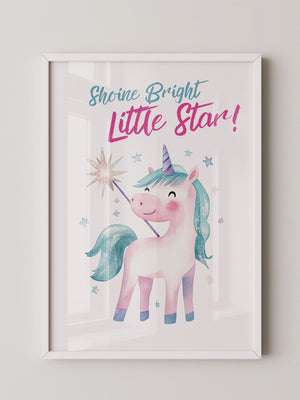 Einhorn Aquarell Zauberstern