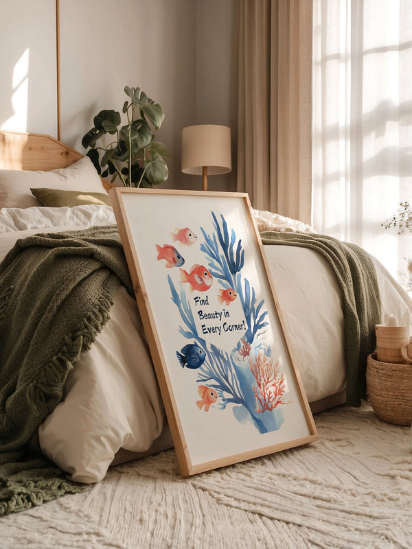 Bunte Fische Aquarell Korallen