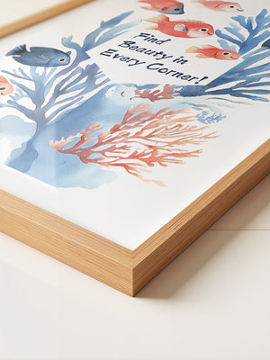 Bunte Fische Aquarell Korallen