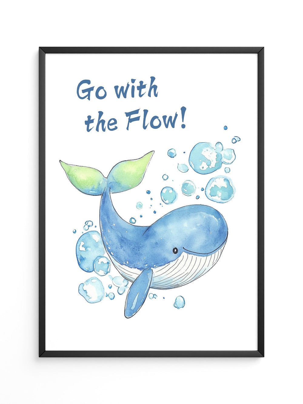 Wal Aquarell mit Luftblasen