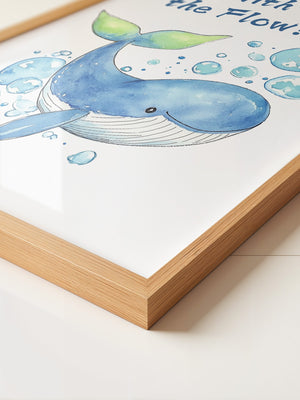 Wal Aquarell mit Luftblasen