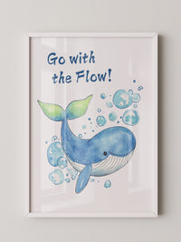 Wal Aquarell mit Luftblasen