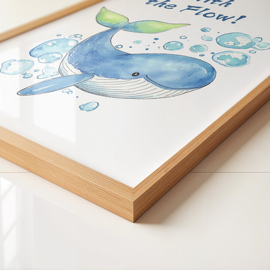 Wal Aquarell mit Luftblasen