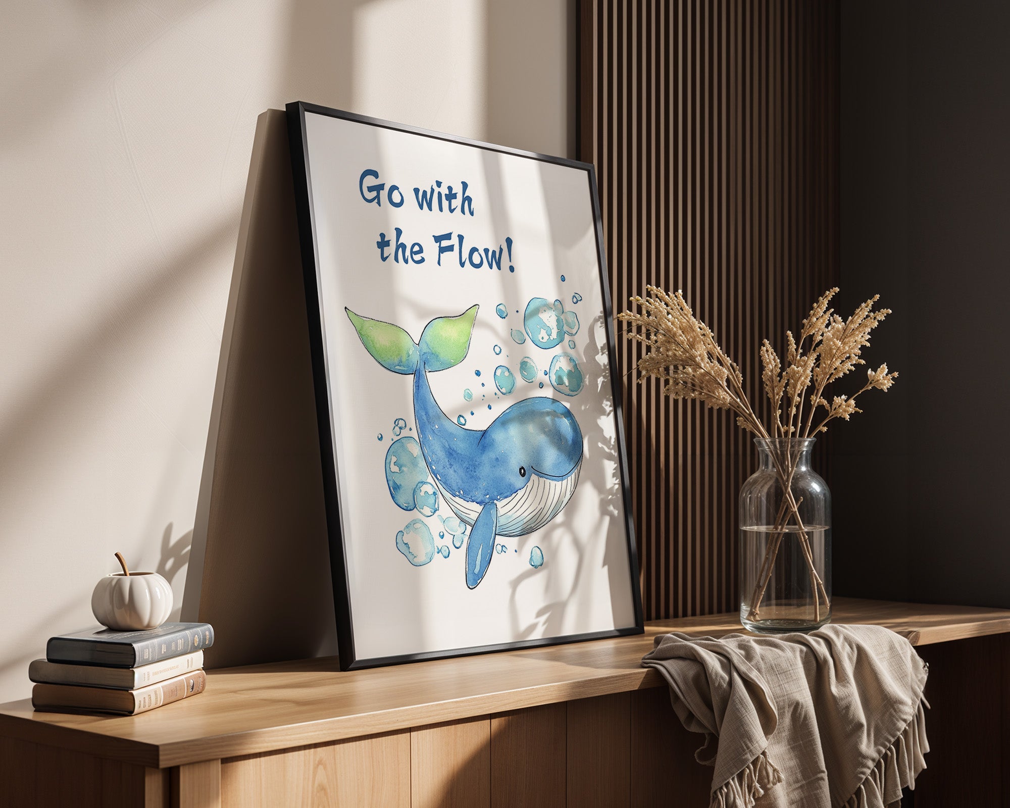 Wal Aquarell mit Luftblasen