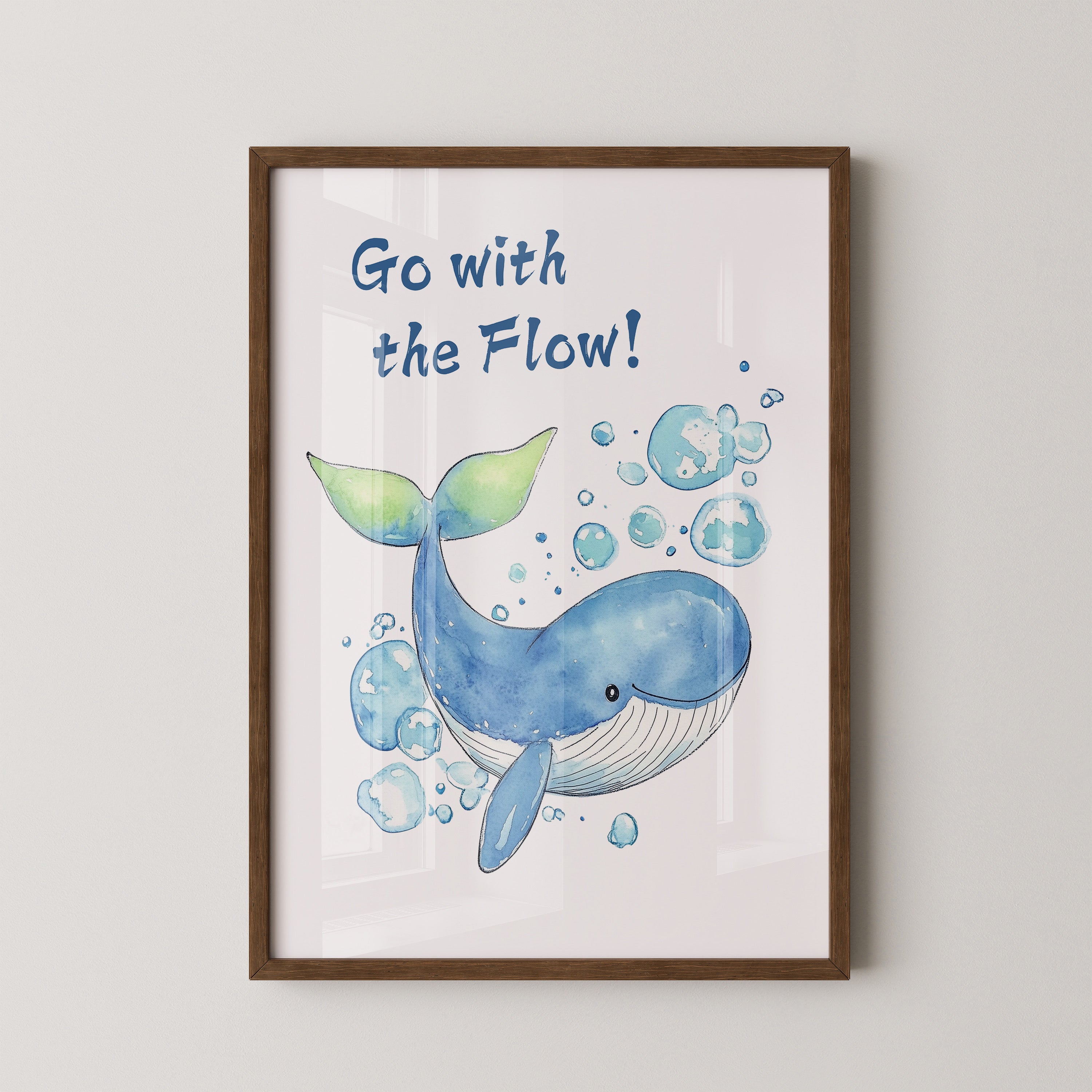 Wal Aquarell mit Luftblasen