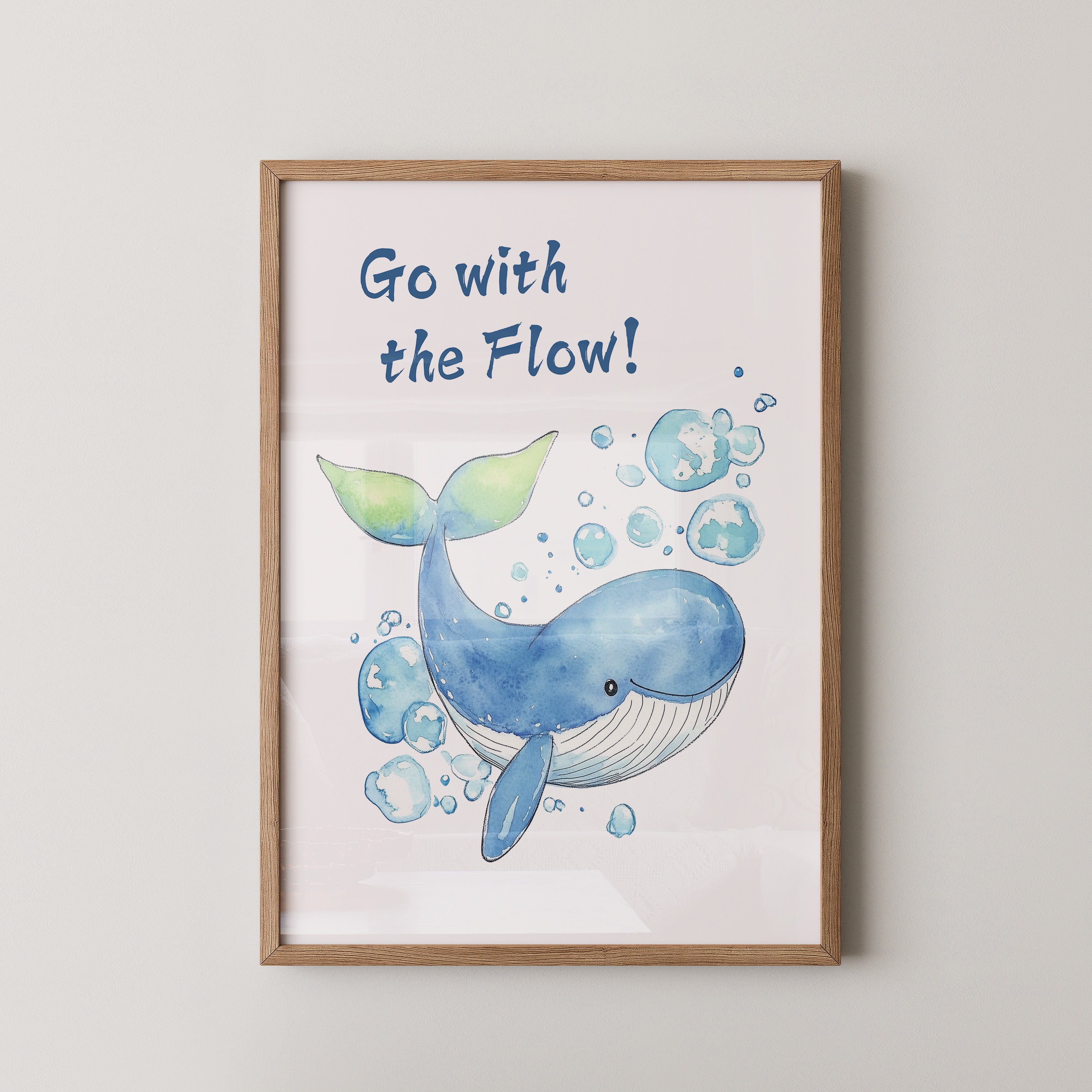 Wal Aquarell mit Luftblasen