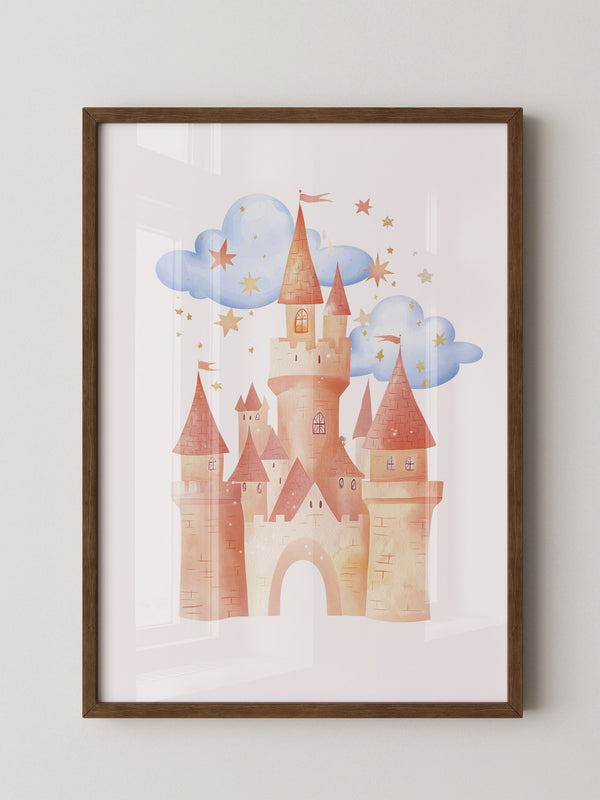 Zauberburg Aquarell Wolken