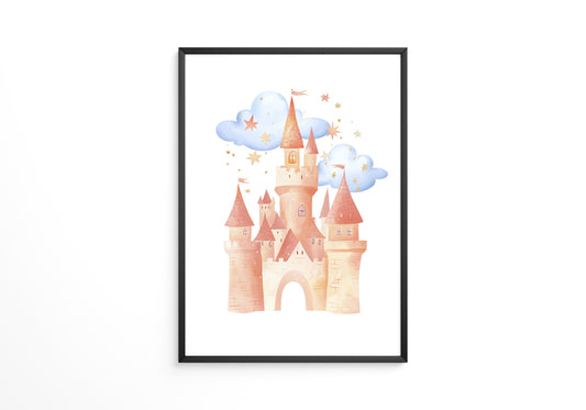 Zauberburg Aquarell Wolken