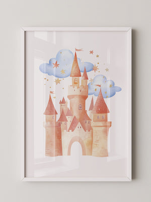 Zauberburg Aquarell Wolken