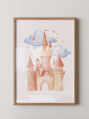 Zauberburg Aquarell Wolken