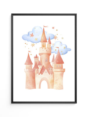 Zauberburg Aquarell Wolken