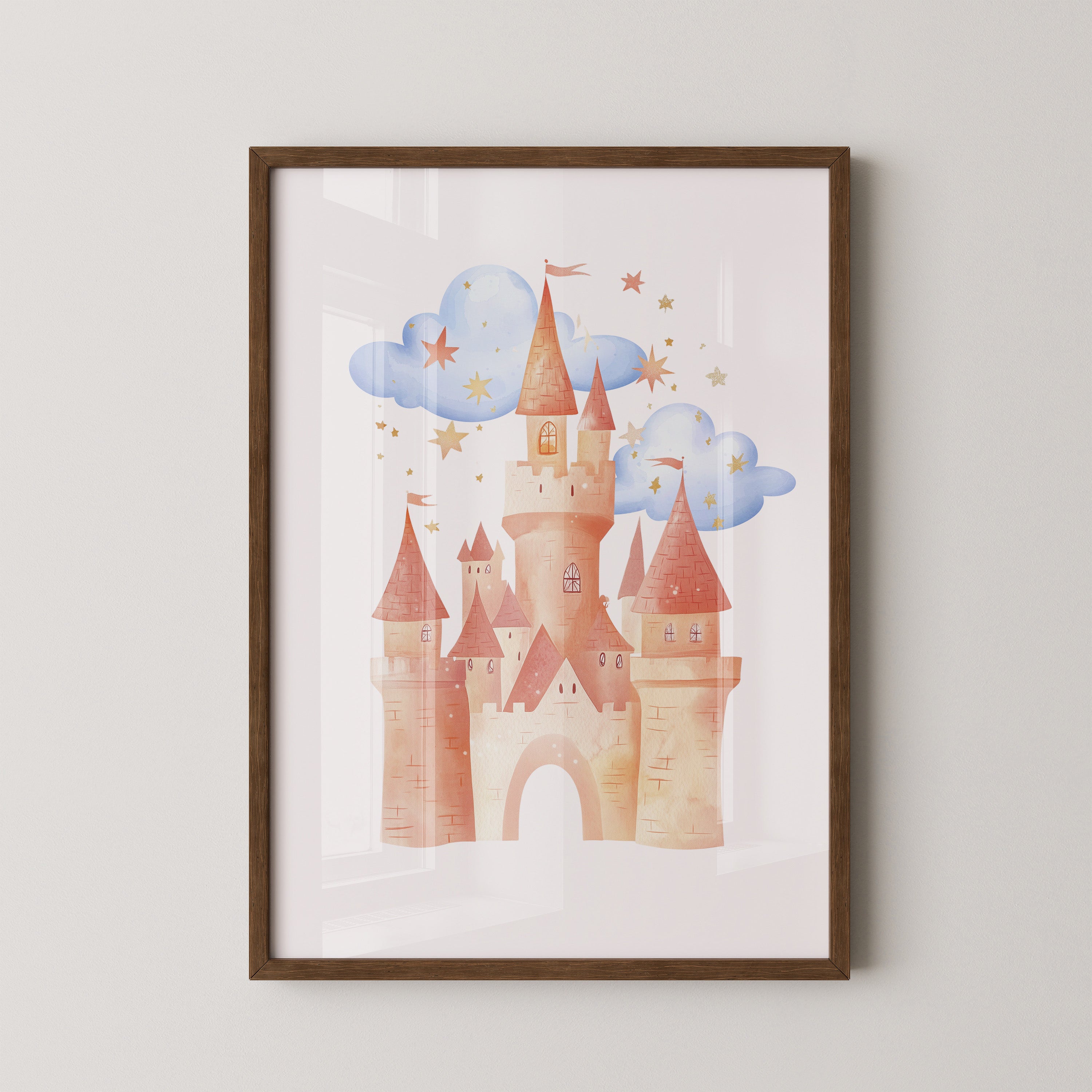 Zauberburg Aquarell Wolken