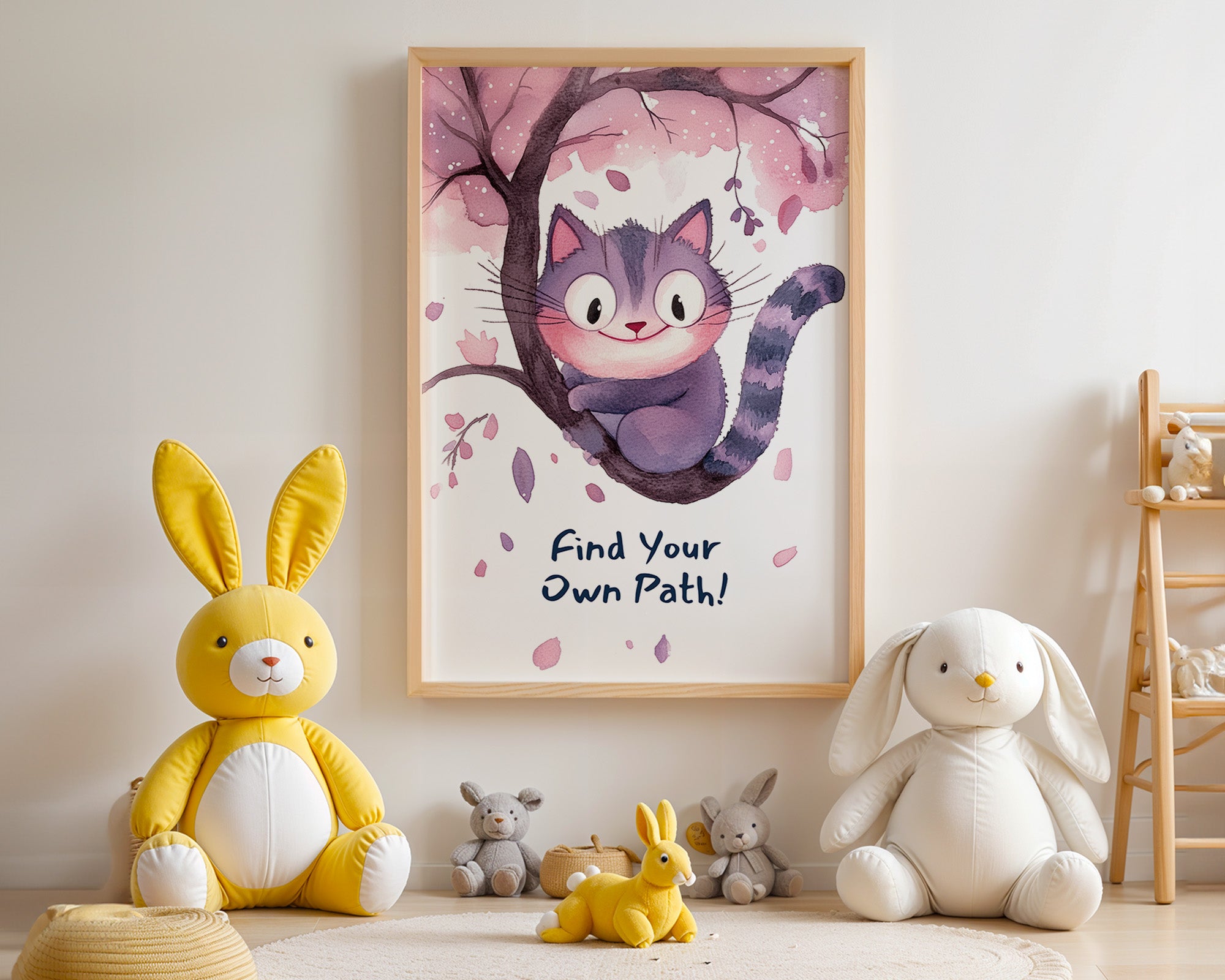 Katze Kirschbaum Aquarell