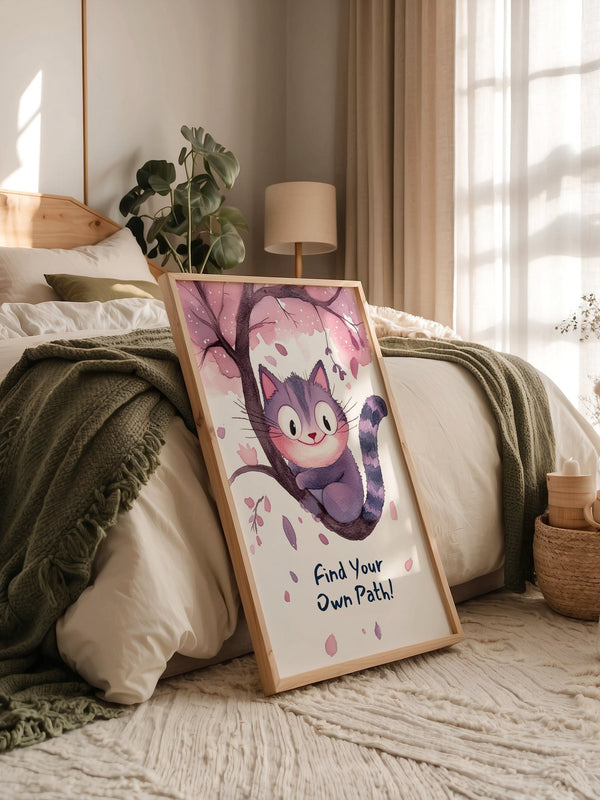 Katze Kirschbaum Aquarell