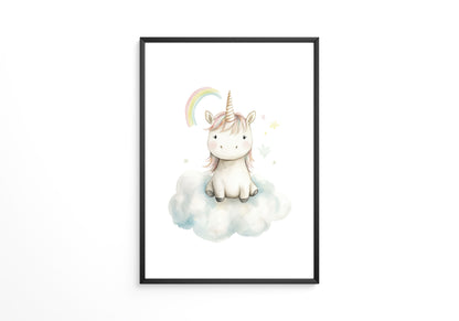 Einhorn auf Wolke Pastell