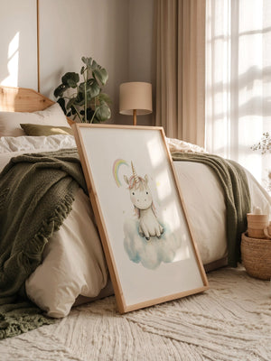 Einhorn auf Wolke Pastell