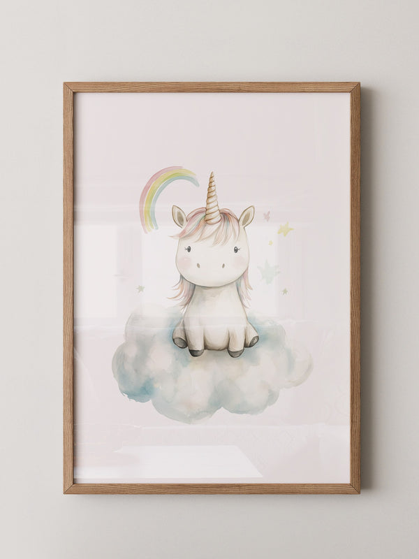 Einhorn auf Wolke Pastell