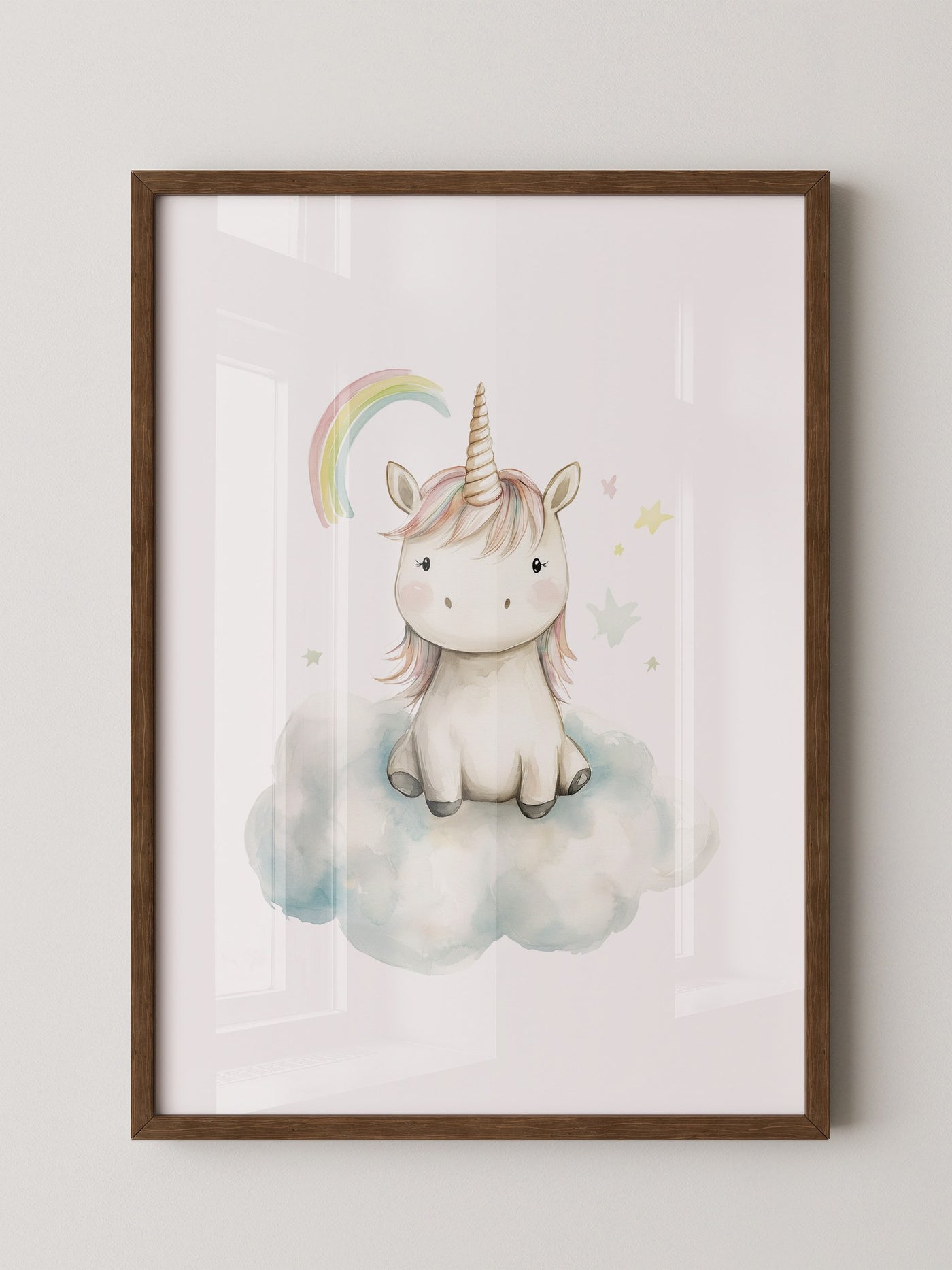 Einhorn auf Wolke Pastell