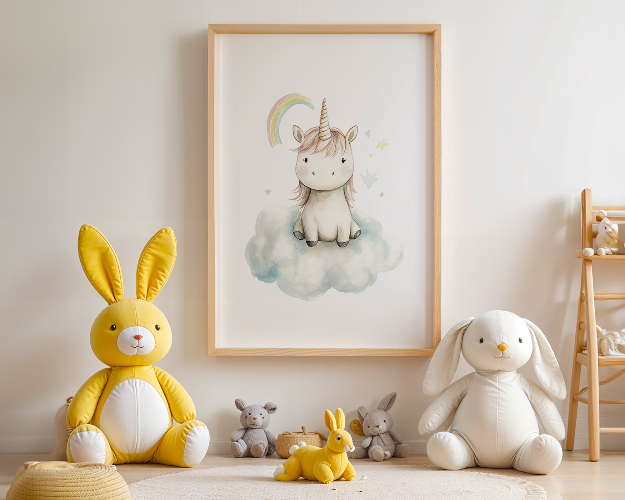 Einhorn auf Wolke Pastell