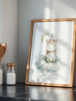 Einhorn auf Wolke Pastell