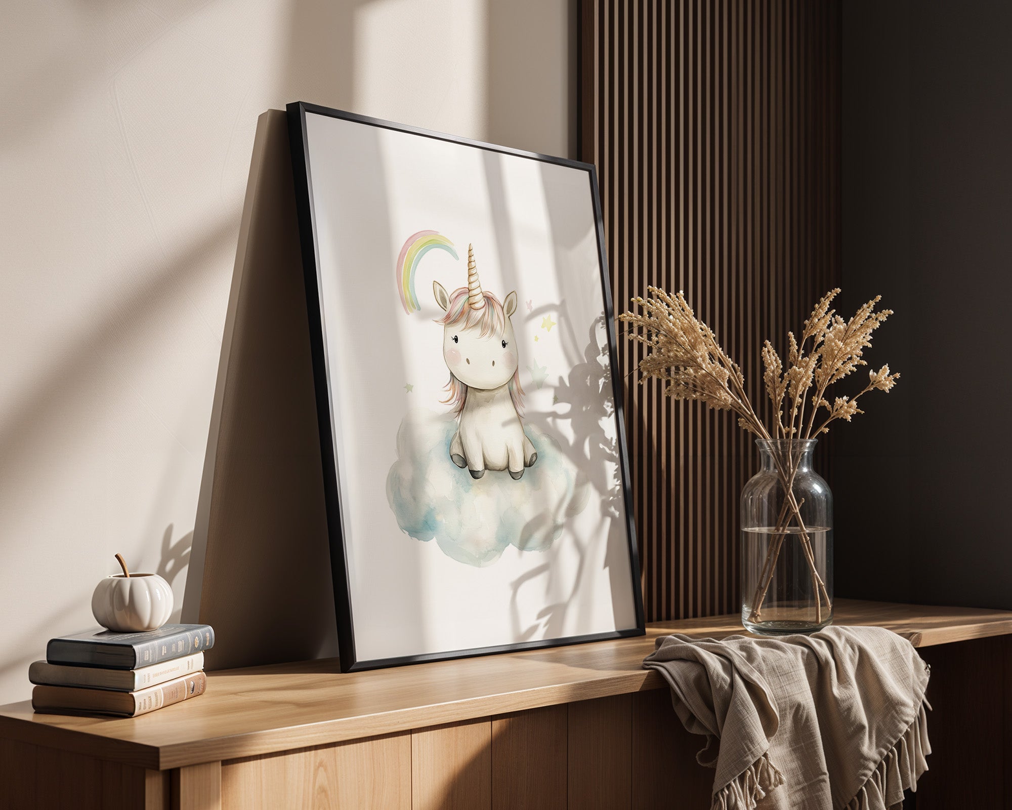 Einhorn auf Wolke Pastell