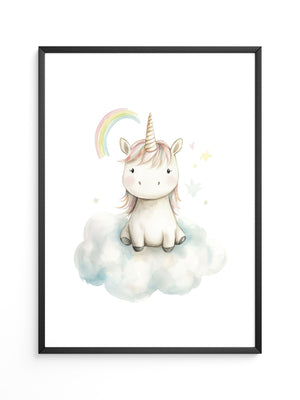 Einhorn auf Wolke Pastell