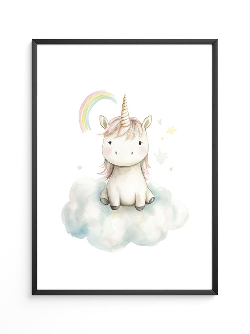 Einhorn auf Wolke Pastell