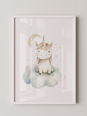 Einhorn auf Wolke Pastell