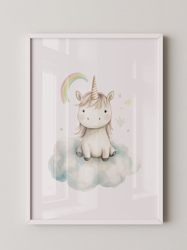 Einhorn auf Wolke Pastell