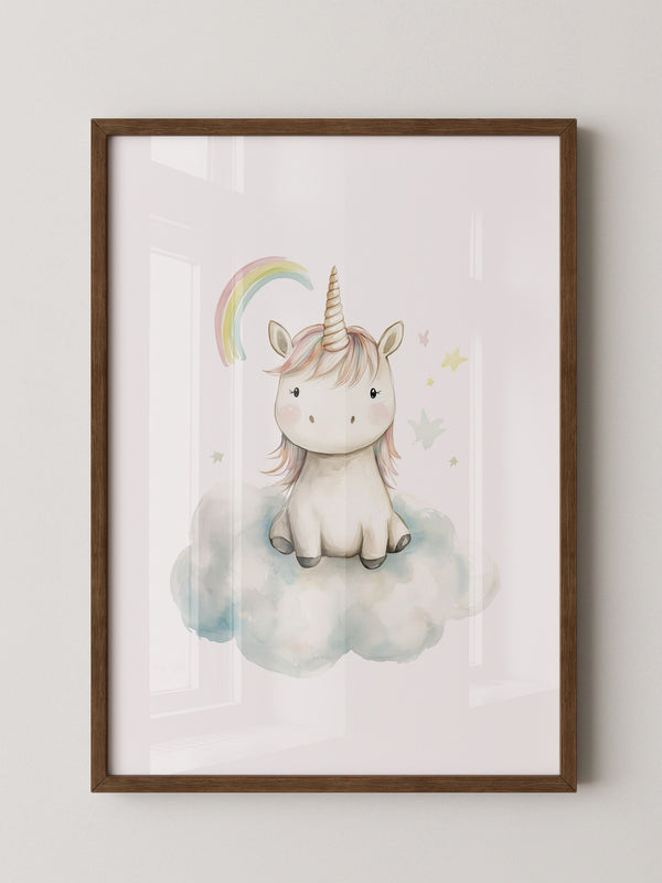 Einhorn auf Wolke Pastell