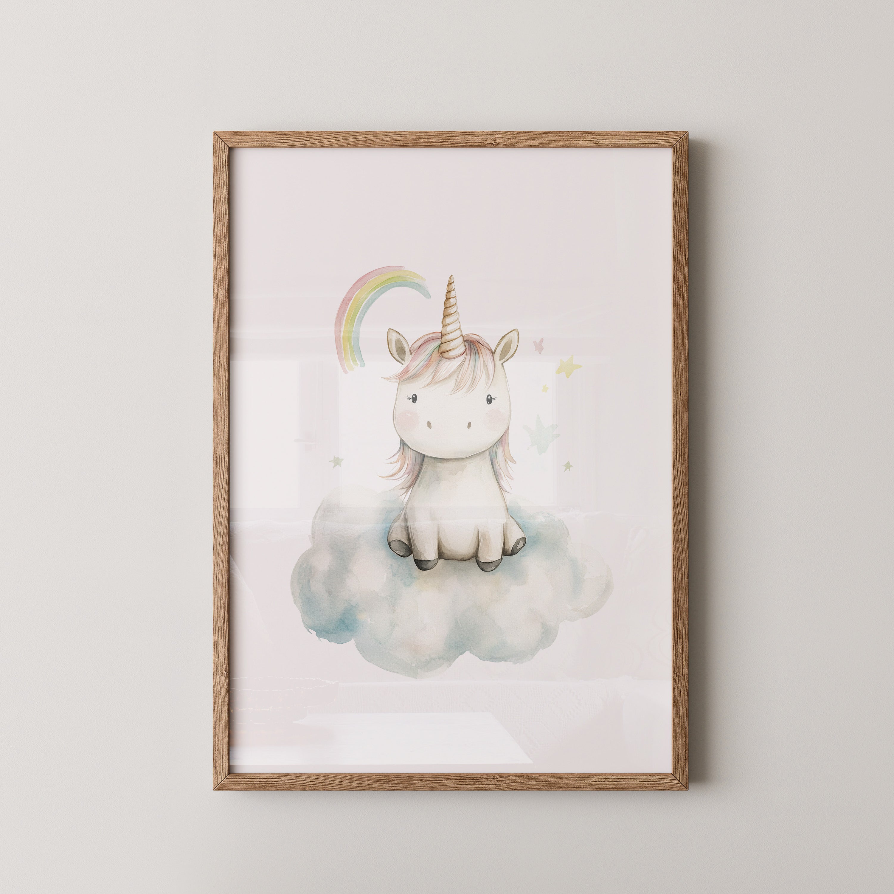 Einhorn auf Wolke Pastell