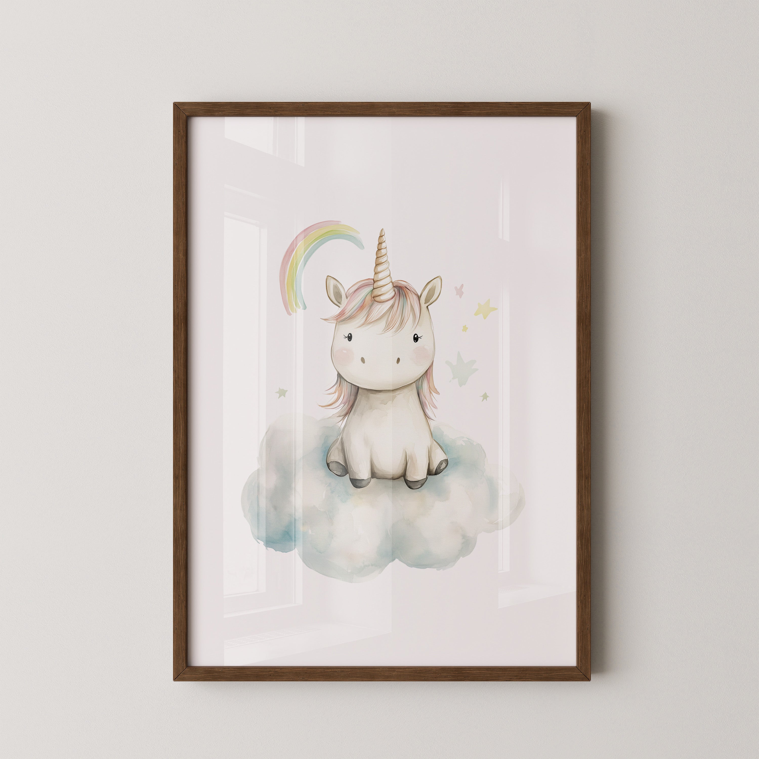 Einhorn auf Wolke Pastell