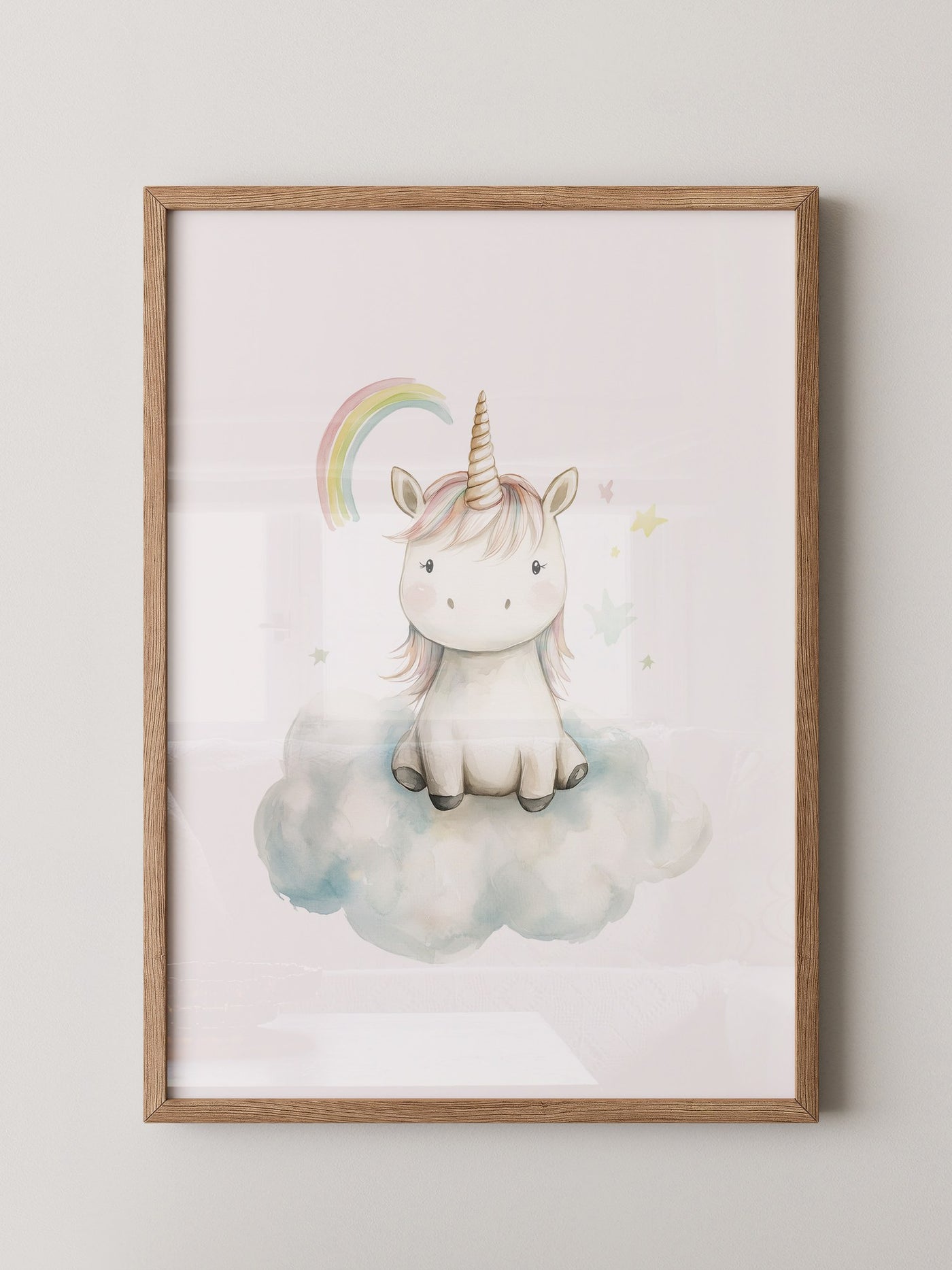 Einhorn auf Wolke Pastell
