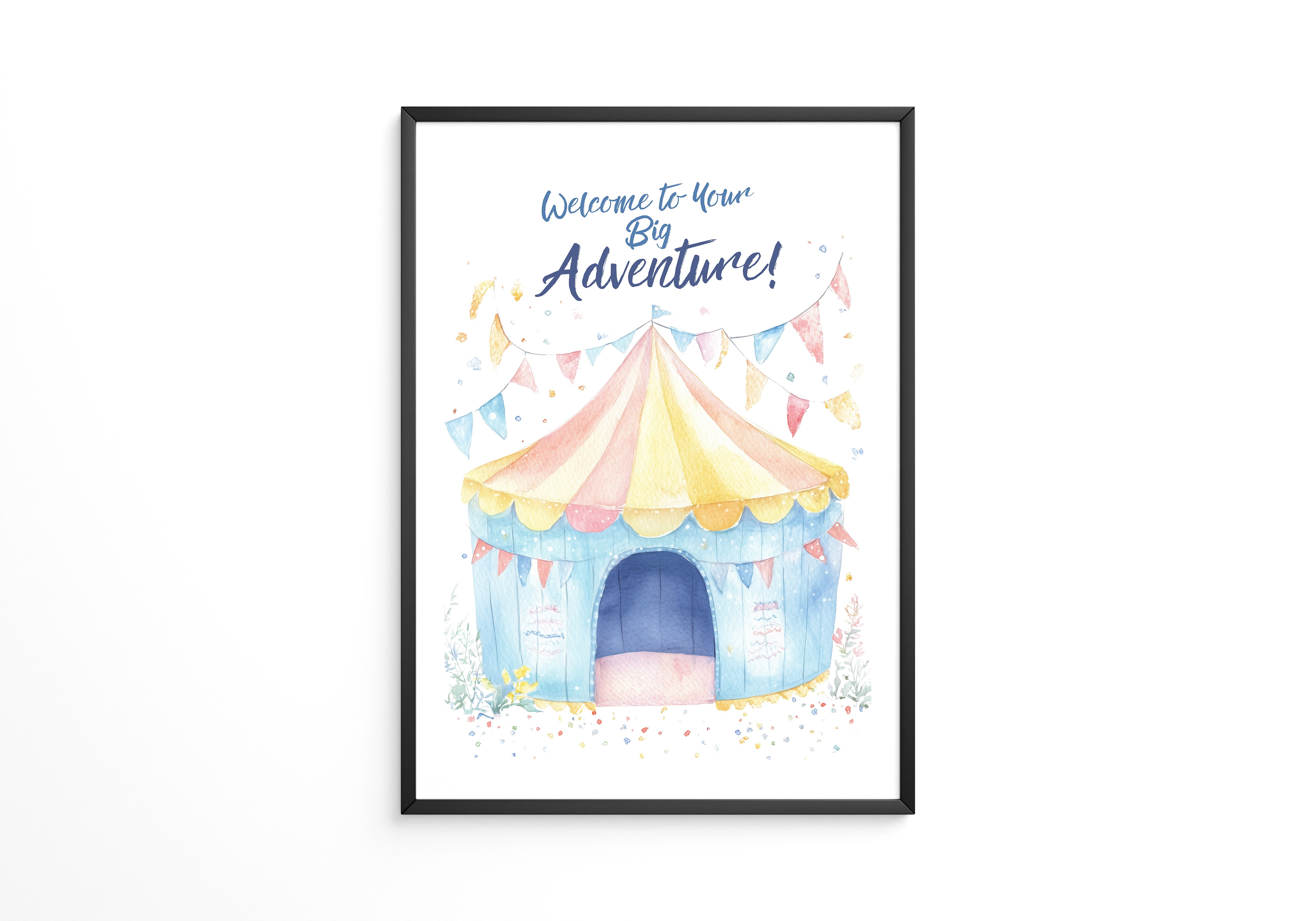 Zirkuszelt Aquarell Pastellfarben