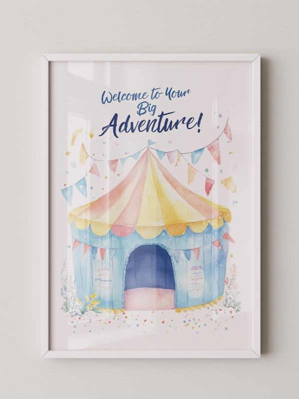 Zirkuszelt Aquarell Pastellfarben