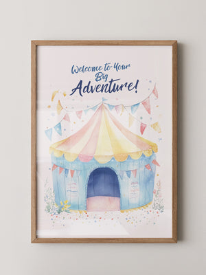 Zirkuszelt Aquarell Pastellfarben