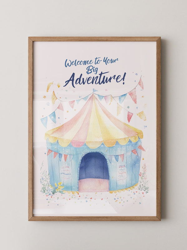 Zirkuszelt Aquarell Pastellfarben