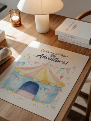 Zirkuszelt Aquarell Pastellfarben