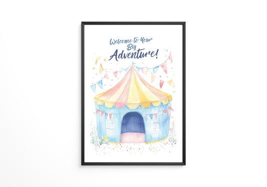 Zirkuszelt Aquarell Pastellfarben