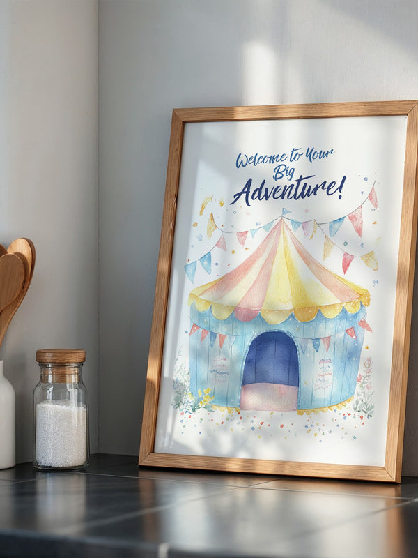 Zirkuszelt Aquarell Pastellfarben