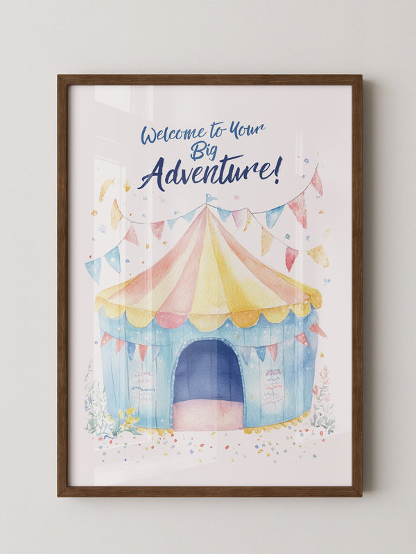 Zirkuszelt Aquarell Pastellfarben