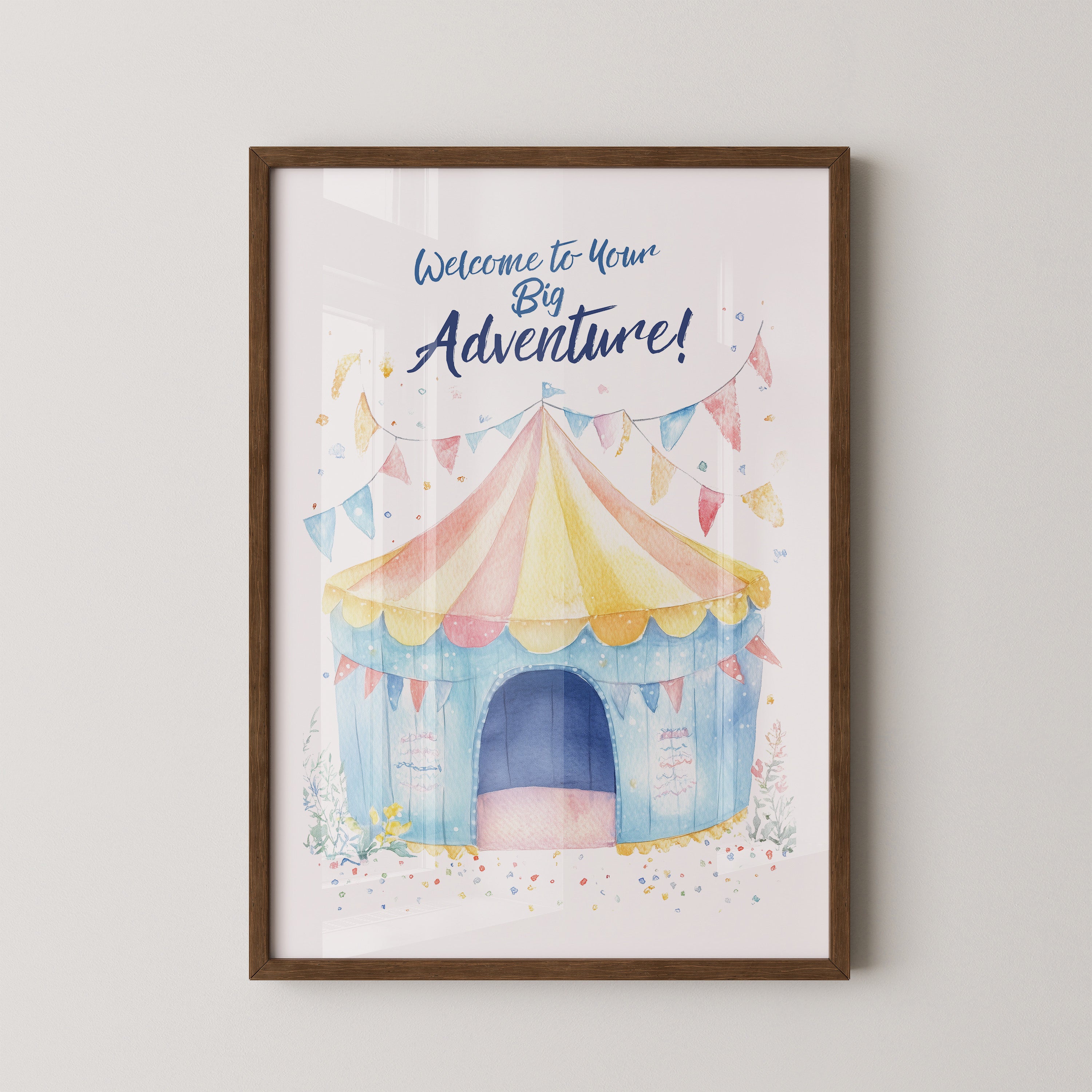 Zirkuszelt Aquarell Pastellfarben